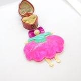 Lea Stein Paris Marked Colourful Cowgirl Brooch Pin Vintage c1960