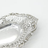 Edwardian Sterling Silver Pierced Floral Dish 1902 Birmingham Antique