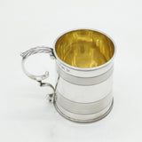 William IV Sterling Silver Lined Pattern Christening Mug Antique 1831 London