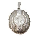 Victorian Style Sterling Silver Floral Pattern Sweetheart Locket Vintage c1980