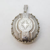 Victorian Style Sterling Silver Floral Pattern Sweetheart Locket Vintage c1980