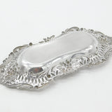 Edwardian Sterling Silver Pierced Floral Dish 1902 Birmingham Antique