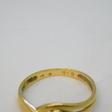 14ct Two-Tone Gold & 0.1ct Brilliant Cut Diamond Crossover Ring Vintage