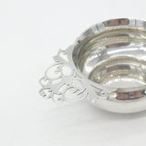 Edwardian Sterling Silver Floral Handle Wine Taster 1909 London William Comyns