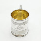 William IV Sterling Silver Lined Pattern Christening Mug Antique 1831 London