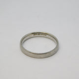 .950 Platinum Minimal Wedding Band Ring Vintage 2001 Birmingham Size M 1/2 UK