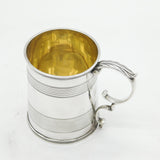 William IV Sterling Silver Lined Pattern Christening Mug Antique 1831 London
