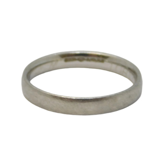 .950 Platinum Minimal Wedding Band Ring Vintage 2001 Birmingham Size M 1/2 UK