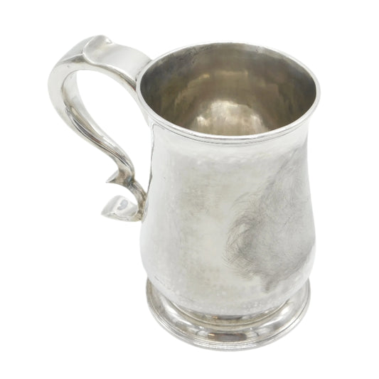 George II Newcastle Large Sterling Silver Whistle Handle Tankard Antique 1757