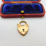 Heart Padlock Charm Bracelet Clasp Findings 9ct Gold Antique Edwardian c1910