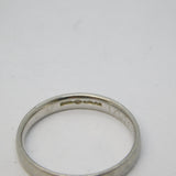 .950 Platinum Minimal Wedding Band Ring Vintage 2001 Birmingham Size M 1/2 UK