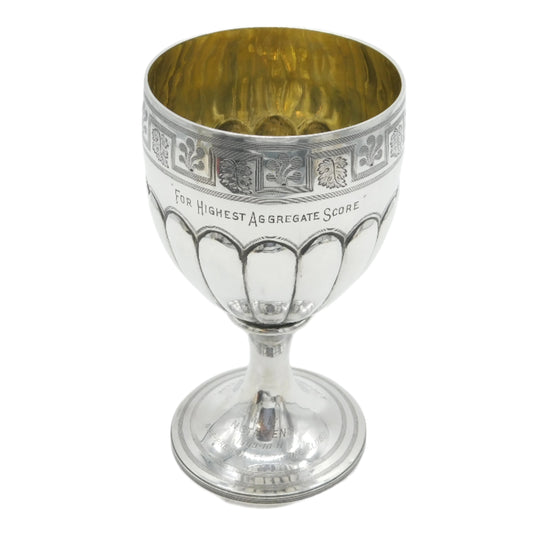 George III Sterling Silver Fluted Wine Goblet Chalice Antique 1804 London