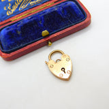 Heart Padlock Charm Bracelet Clasp Findings 9ct Gold Antique Edwardian c1910