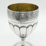 George III Sterling Silver Fluted Wine Goblet Chalice Antique 1804 London