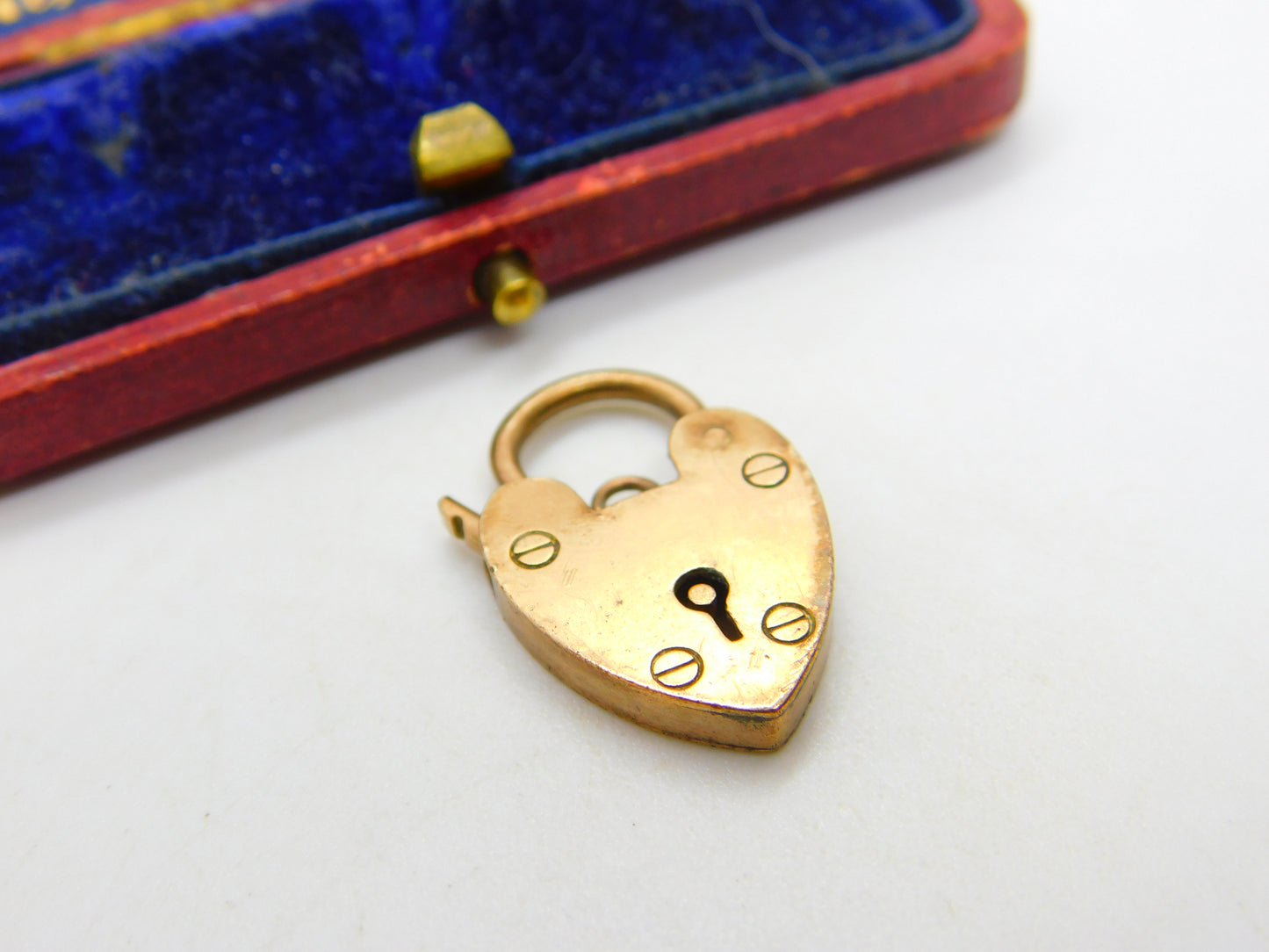 Heart Padlock Charm Bracelet Clasp Findings 9ct Gold Antique Edwardian c1910