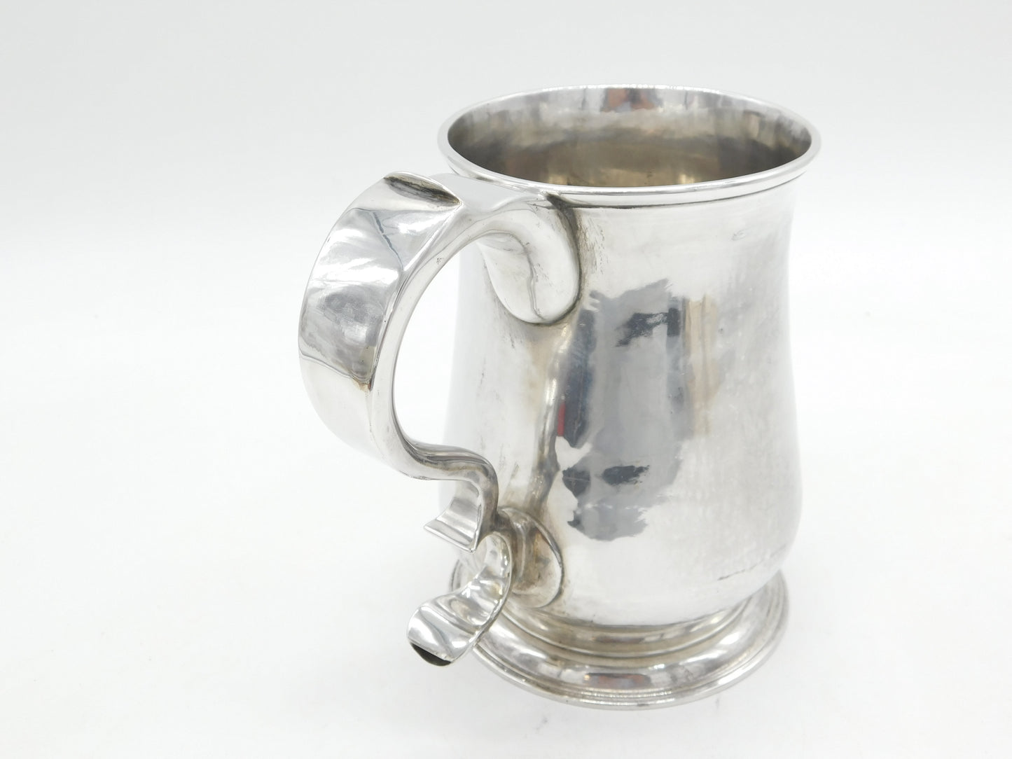 George II Newcastle Large Sterling Silver Whistle Handle Tankard Antique 1757