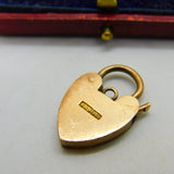 Heart Padlock Charm Bracelet Clasp Findings 9ct Gold Antique Edwardian c1910
