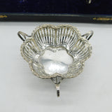 Boxed Sterling Silver Pierced Tyg Dishes Pair Thai Royal Crest Antique 1915