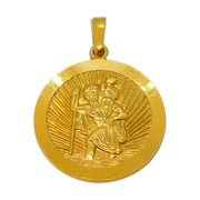 Charles Horner 9ct Yellow Gold St Christopher Travel Pendant Vintage 1976 Birmingham
