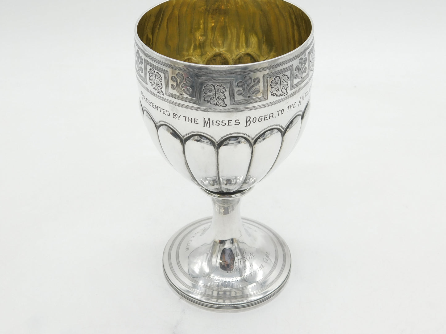 George III Sterling Silver Fluted Wine Goblet Chalice Antique 1804 London