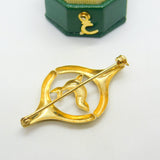 9ct Yellow Gold Seal Form Brooch Pin Vintage 1993 London Import
