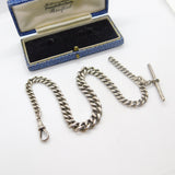 Sterling Silver Graduating Albert Watch Chain Antique 1914 Birmingham Henry Pope