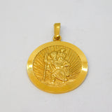 Charles Horner 9ct Yellow Gold St Christopher Travel Pendant Vintage 1976 Birmingham