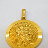 Charles Horner 9ct Yellow Gold St Christopher Travel Pendant Vintage 1976 Birmingham