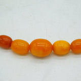 19th Century 9ct Yellow Gold Clasp Butterscotch Amber Graduating Necklace Antique c1860