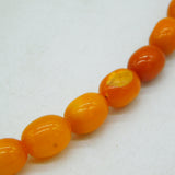 19th Century 9ct Yellow Gold Clasp Butterscotch Amber Graduating Necklace Antique c1860