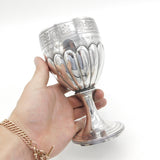 George III Sterling Silver Fluted Wine Goblet Chalice Antique 1804 London