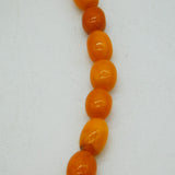 19th Century 9ct Yellow Gold Clasp Butterscotch Amber Graduating Necklace Antique c1860