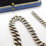 Sterling Silver Graduating Albert Watch Chain Antique 1914 Birmingham Henry Pope