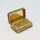 George IV Sterling Silver Gilded Floral Vinaigrette Antique 1827 Birmingham