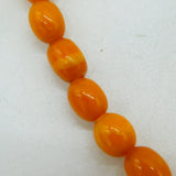 19th Century 9ct Yellow Gold Clasp Butterscotch Amber Graduating Necklace Antique c1860