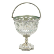 Victorian Sterling Silver Biblical Story Pattern Pedestal Bowl Antique 1864 Birmingham