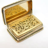 George IV Sterling Silver Gilded Floral Vinaigrette Antique 1827 Birmingham
