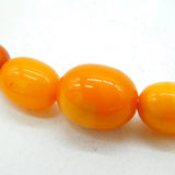 19th Century 9ct Yellow Gold Clasp Butterscotch Amber Graduating Necklace Antique c1860