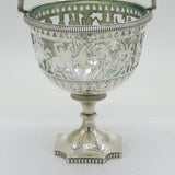 Victorian Sterling Silver Biblical Story Pattern Pedestal Bowl Antique 1864 Birmingham