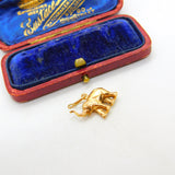 Lucky Elephant Trunk Up 18ct Yellow Gold Charm or Pendant Vintage c1980