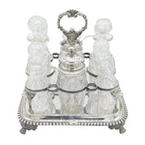 William IV Sterling Silver & Cut Glass Complete Cruet Set Antique 1833 London