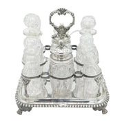 William IV Sterling Silver & Cut Glass Complete Cruet Set Antique 1833 London