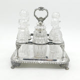 William IV Sterling Silver & Cut Glass Complete Cruet Set Antique 1833 London