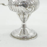 George III Sterling Silver Pedestal Farm Scene Cream Jug Antique 1785 London