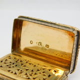 George IV Sterling Silver Gilded Floral Vinaigrette Antique 1827 Birmingham