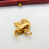 Lucky Elephant Trunk Up 18ct Yellow Gold Charm or Pendant Vintage c1980