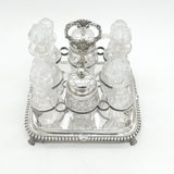 William IV Sterling Silver & Cut Glass Complete Cruet Set Antique 1833 London