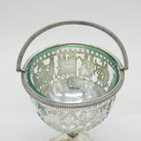 Victorian Sterling Silver Biblical Story Pattern Pedestal Bowl Antique 1864 Birmingham