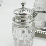 William IV Sterling Silver & Cut Glass Complete Cruet Set Antique 1833 London