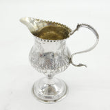 George III Sterling Silver Pedestal Farm Scene Cream Jug Antique 1785 London